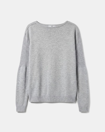 Pull Pensee Pull gris en cachemire à manches longues ZAPA