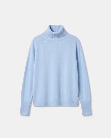 Pull Paco Pull à col montant en cachemire bleu ciel ZAPA