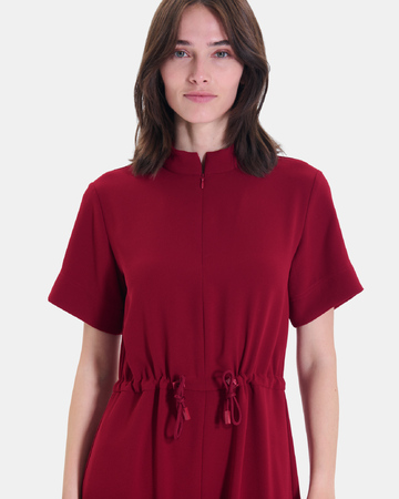 Robe Ribelle Robe mi-longue rouge carmin à manches courtes ZAPA