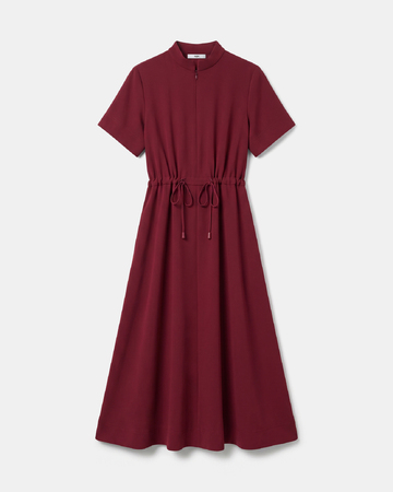 Robe Ribelle Robe mi-longue rouge carmin à manches courtes ZAPA