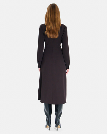 Robe Ralia Robe longue portefeuille chocolat manches longues ZAPA