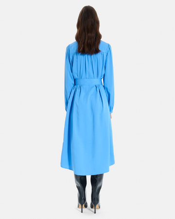Robe Ralma Robe chemise midi bleue manches bouffantes ZAPA