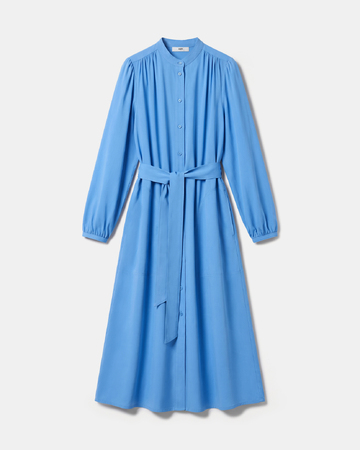 Robe Ralma Robe chemise midi bleue manches bouffantes ZAPA