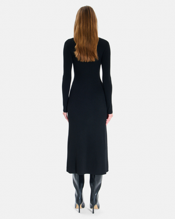 Robe Ritassy Robe longue noire à manches longues ZAPA
