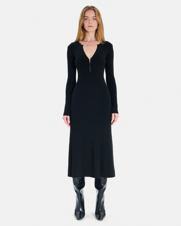 Robe Ritassy Robe longue noire à manches longues ZAPA