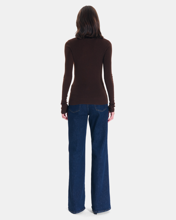 Pull Nord Pull en maille c&ocirc;tel&eacute;e chocolat ZAPA