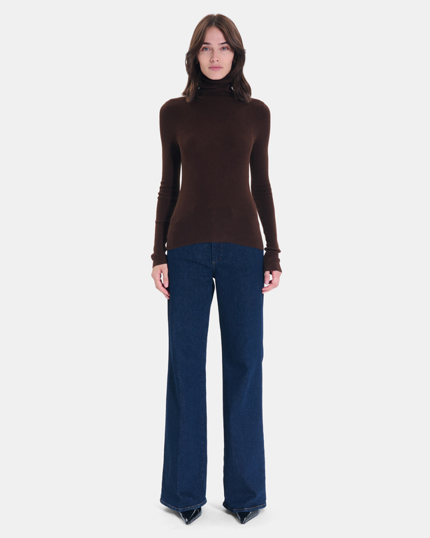 Pull Nord Pull en maille c&ocirc;tel&eacute;e chocolat ZAPA