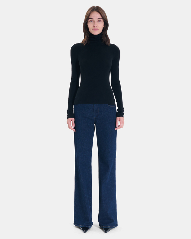 Pull Nord Pull en maille c&ocirc;tel&eacute;e noir ZAPA