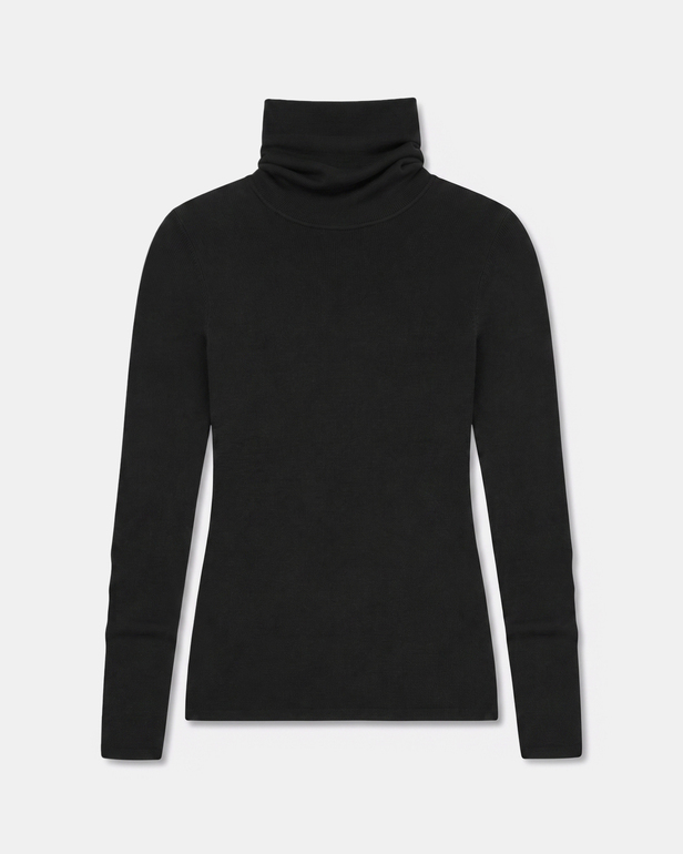Pull Nord Pull en maille c&ocirc;tel&eacute;e noir ZAPA