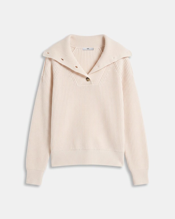 Pull Nirae Pull en laine au col montant beige ZAPA