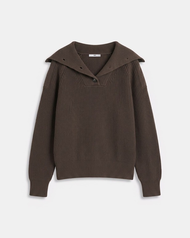 Pull Nirae Pull en laine au col montant noisette ZAPA