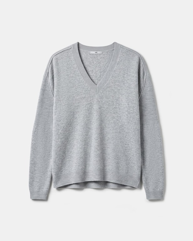Pull Pila Pull col V en cachemire gris ZAPA