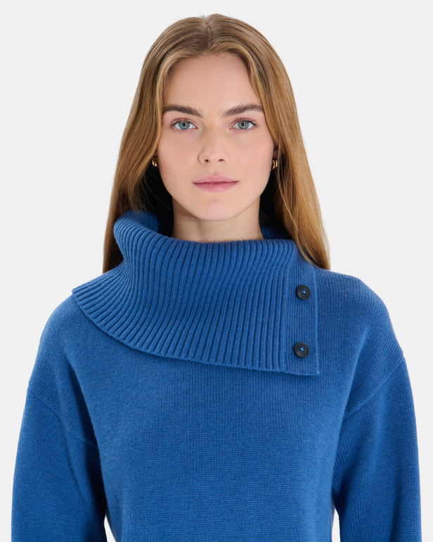 Pull Nayla Pull col V en cachemire indigo ZAPA