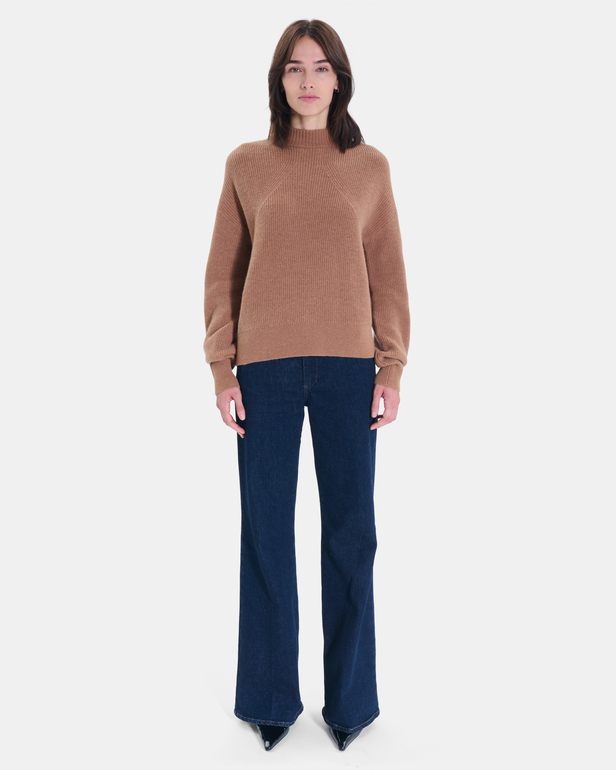 Pull Neila Pull en laine m&eacute;rinos cannelle ZAPA