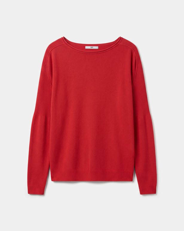 Pull Pensee Pull rouge en cachemire &agrave; manches longues ZAPA
