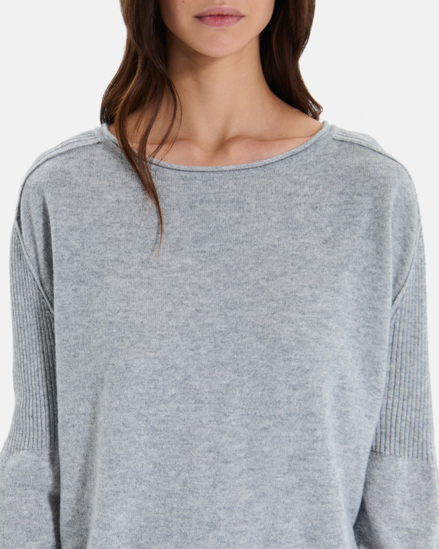 Pull Pensee Pull gris en cachemire &agrave; manches longues ZAPA