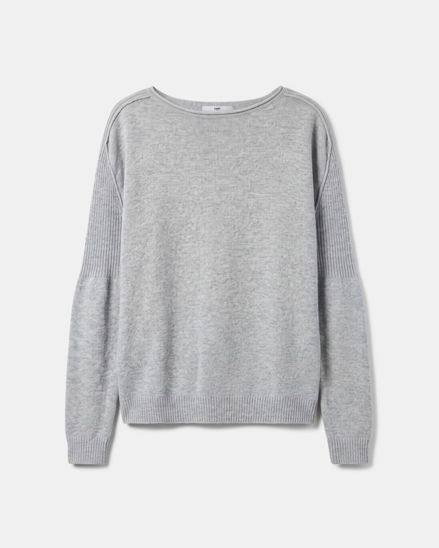 Pull Pensee Pull gris en cachemire &agrave; manches longues ZAPA