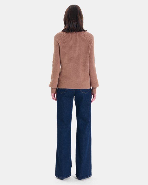 Pull Ness Pull en laine m&eacute;rinos cannelle ZAPA