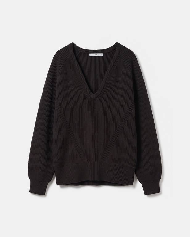 Pull Ness Pull en laine m&eacute;rinos chocolat ZAPA