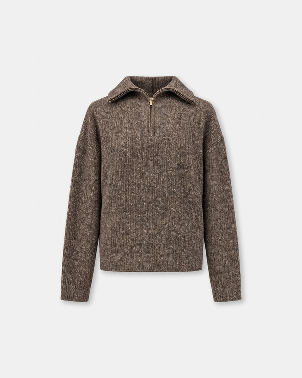 Pull Pasha Pull c&ocirc;tel&eacute; kaki col boutonn&eacute; ZAPA