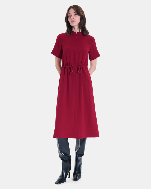 Robe Ribelle Robe mi-longue rouge carmin &agrave; manches courtes ZAPA