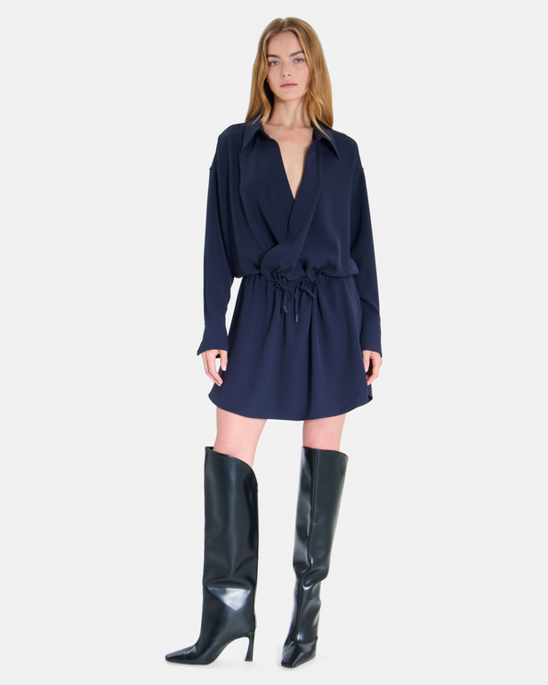Robe Ryme Robe chemise fluide nocturne &agrave; manches longues ZAPA