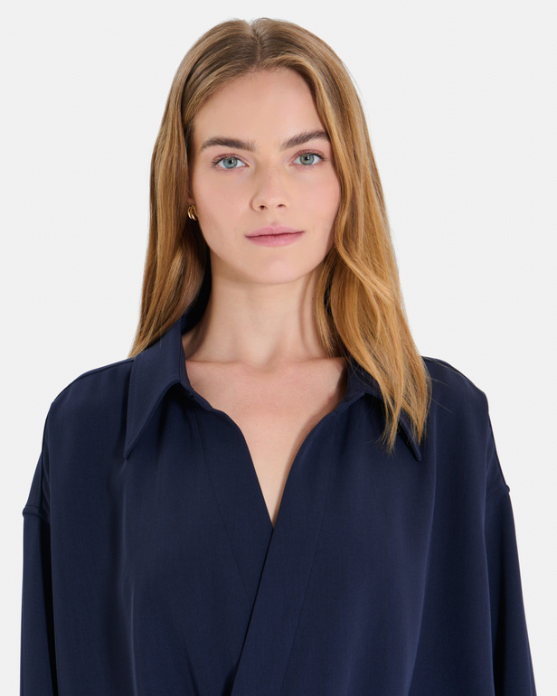 Robe Ryme Robe chemise fluide nocturne &agrave; manches longues ZAPA