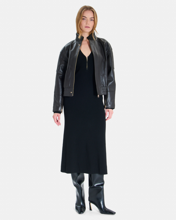 Robe Ritassy Robe longue noire &agrave; manches longues ZAPA