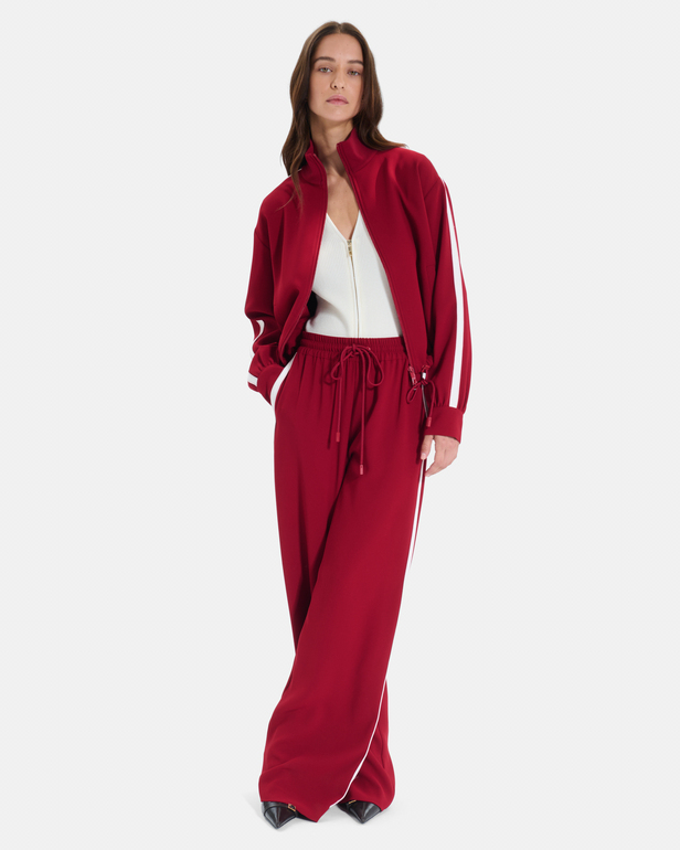Veste Bercilli Veste zipp&eacute; rouge carmin &agrave; col montant ZAPA