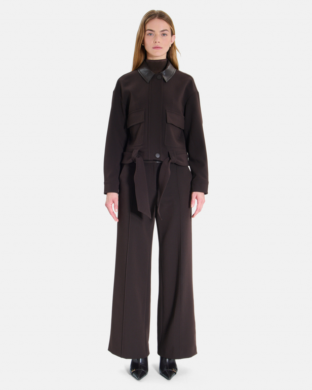 Veste Valencia Veste courte chocolat ceintur&eacute;e ZAPA