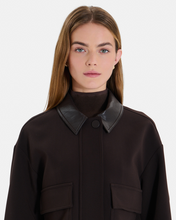 Veste Valencia Veste courte chocolat ceintur&eacute;e ZAPA