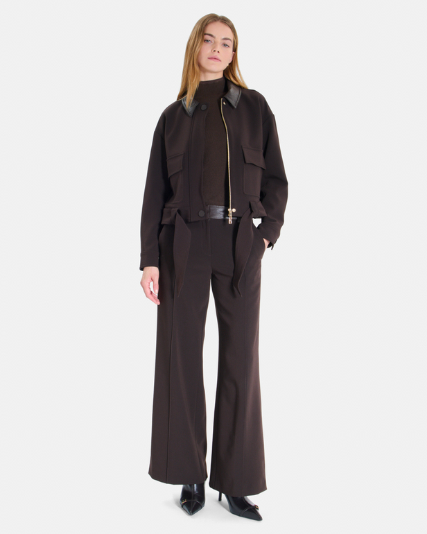 Veste Valencia Veste courte chocolat ceintur&eacute;e ZAPA
