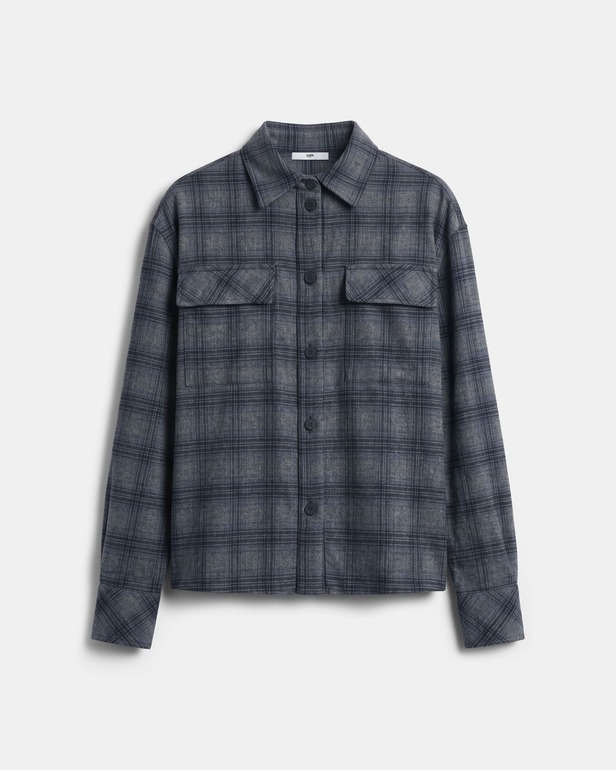 Veste Vasya Veste chemise &agrave; carreaux gris ZAPA