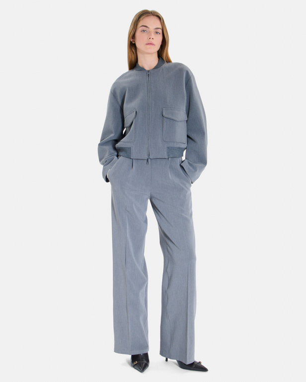 Pantalon Pleyel Pantalon palazzo gris chin&eacute; PLEYEL ZAPA