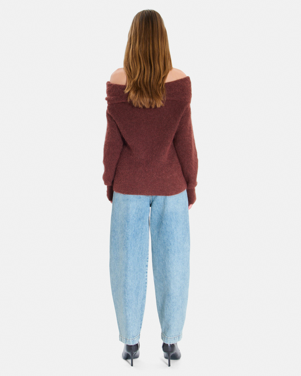 Pull Numa Pull en m&eacute;lange de laine chocolat ZAPA